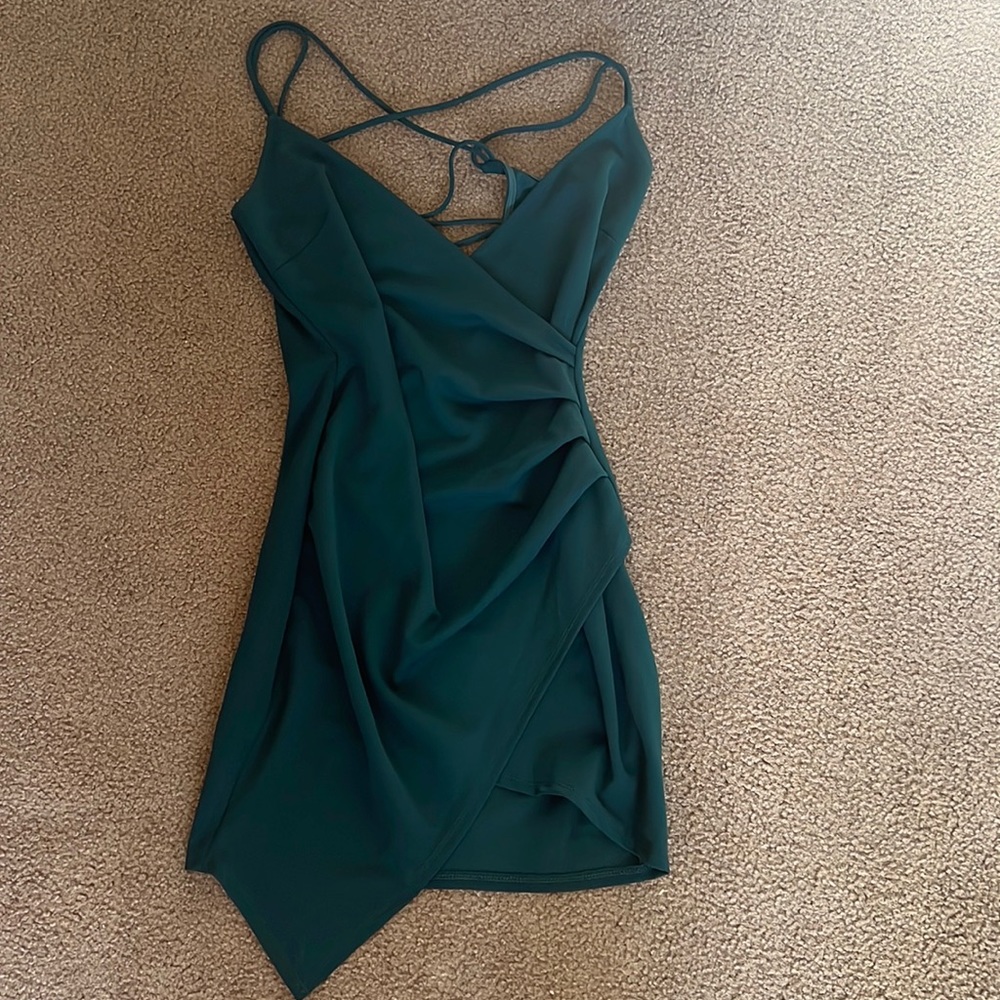 Emerald green mini dress